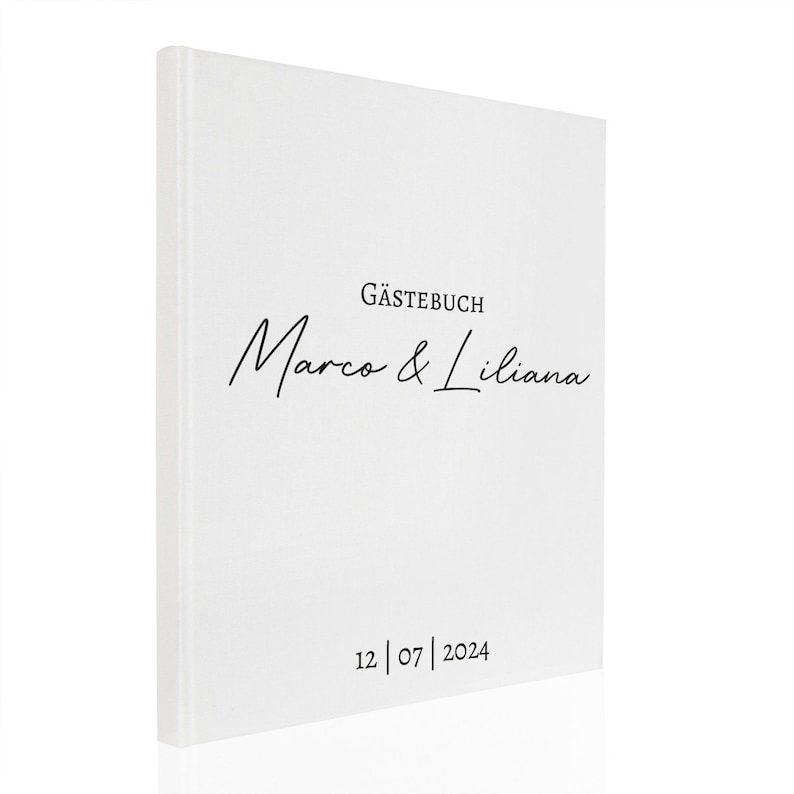 Gästebuch Hochzeit Nr. 305 personalisiert mit Namen verschiedene Farben Blankoseiten Bild 2