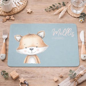 Tovaglietta personalizzata | Tovaglietta | Compleanno | Asilo | Sottomano | Similpelle lavabile | Volti del bosco