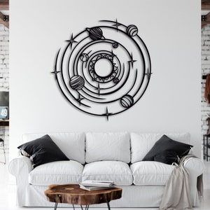 Wood Wall Art • Solar System • Wall Decorating Wood • Minimalist Wall Art • Solar System