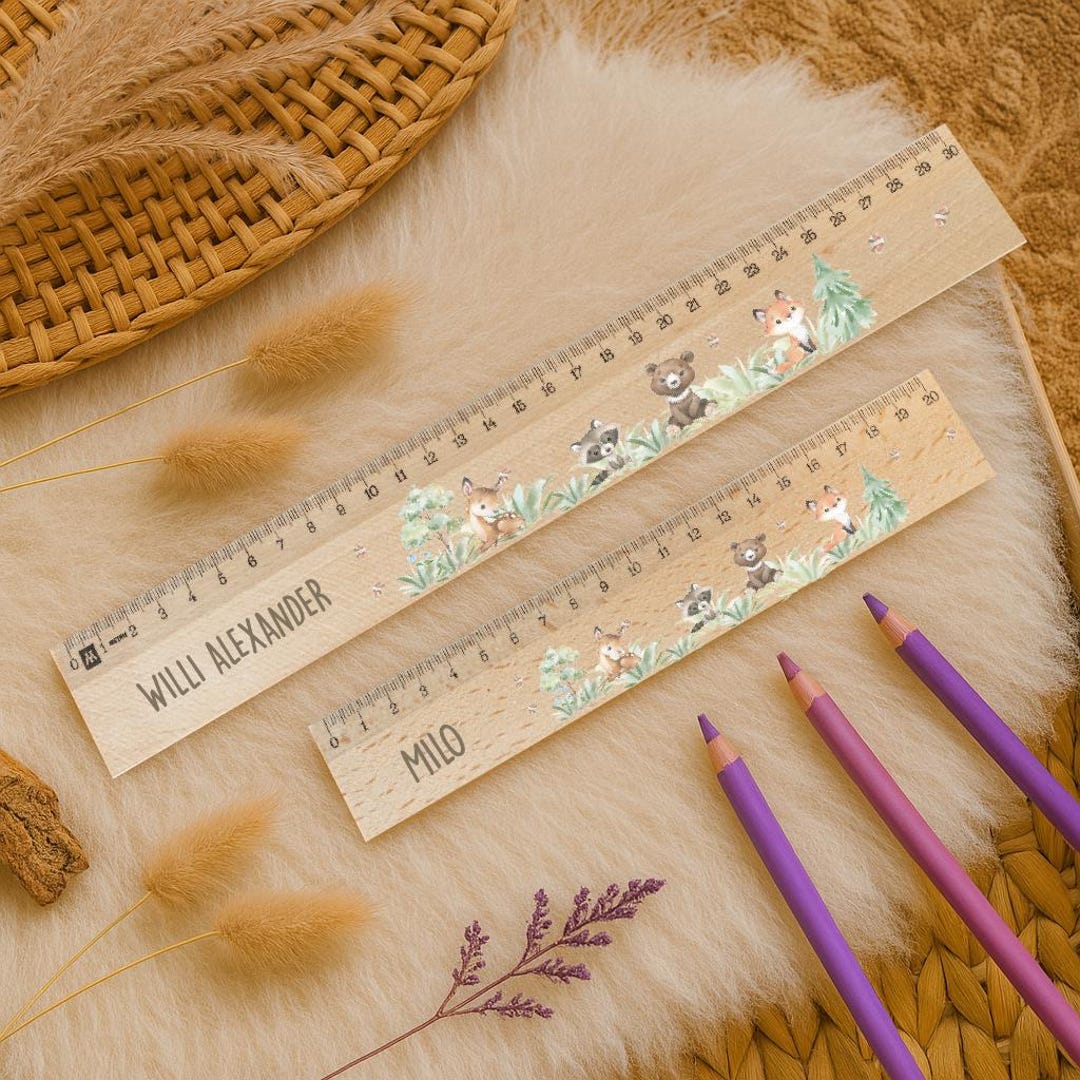 Forest Ruler Personalized Ruler - School Enrollment Gift - Birthday - New School ...