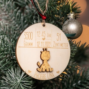 My first Christmas | Animal motifs | Pendant personalized with birth dates | Christmas tree decorations | Christmas pendant | Christmas decorations