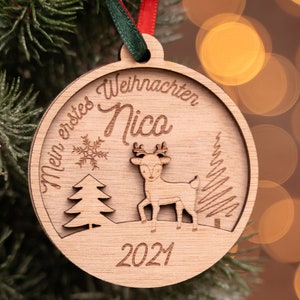 My first Christmas | deer | Reindeer | Pendant Personalized | Christmas tree ornaments | Christmas trailer | christmas decoration
