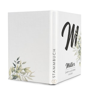 Stammbuch der Familie Ella · bedrucktes Buchbinderleinen · personalisiert · Stammbuch für die Hochzeit · Heiratsurkunde, Geburtsurkunde