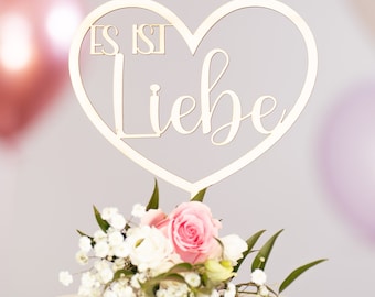 Gâteaux de mariage | Haut de forme de gâteau | Haut de forme de gâteau | Topper cake figure 'It is love' différentes couleurs