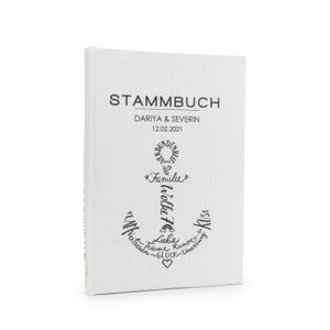 Stammbuch der Familie 'Melanie' · Familienstammbuch mit Anker · Heiratsurkunde · bedruckter Leineneinband · personalisiert