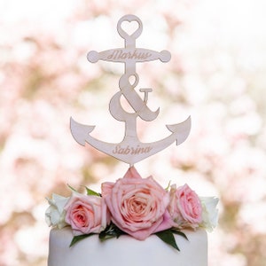 Cake Topper 'Anchor You & Me' Personalized