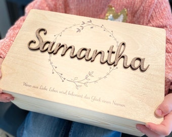 Personalized Reminder Box 3D Name + Quote | Wooden box | Storage box | Reminder Box Baby Baptism Birthday