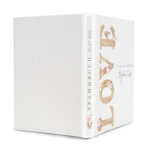 Stammbuch der Familie Lenja · bedrucktes Buchbinderleinen · personalisiert · Stammbuch für die Hochzeit · Heiratsurkunde, Geburtsurkunde