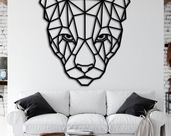 Holz Wandkunst • Geometrischer Puma • Wanddeko Holz • minimalistische Wandkunst  • Wohndekor Puma