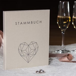Stammbuch Serie Geometric Creme - Familienstammbuch - verschiedene Größen, Heiratsurkunde, Geburtsurkunde.