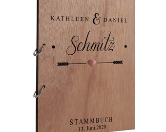 Familienstammnbuch Holzoptik Creme Champagner Stammbuch Hochzeit Trauung Kirche