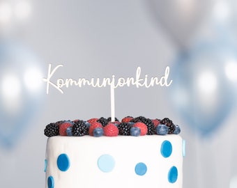 Cake Topper Kommunion 'Script' | Konfirmation Caketopper | Tortenstecker | verschiedene Farben