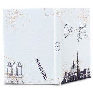 Stammbuch der Familie 'Hamburg' · Familienstammbuch Ihrer Stadt Hamburg · Heiratsurkunde · bedruckter Leineneinband · personalisiert