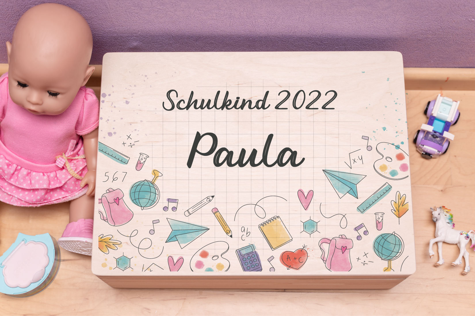 Personalized wooden box for schoolchildren | Wooden box | Storage box | Gift for school enrollment | First-grader | 1st grade