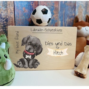 Gepersonaliseerde houten bench voor de hond | opbergdoos | Schatkist voor speelgoed, riemen, lekkernijen | souvenirdoos