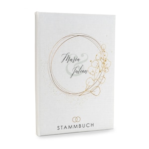 Stammbuch der Familie Anisa · bedrucktes Buchbinderleinen · personalisiert · Stammbuch für die Hochzeit · Heiratsurkunde, Geburtsurkunde