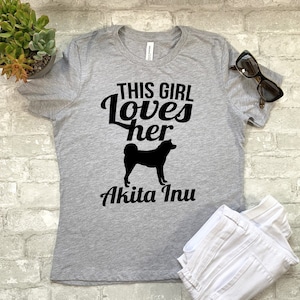 This Girl Loves Her Akita Inu T-shirt. Sweatshirt. Hoodie. Unisex Shirt. Women&#39;s Shirt.