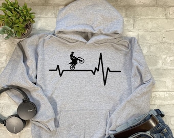 Dirt Bike Heartbeat Graphic Tee - Unisex Motorcross Shirt