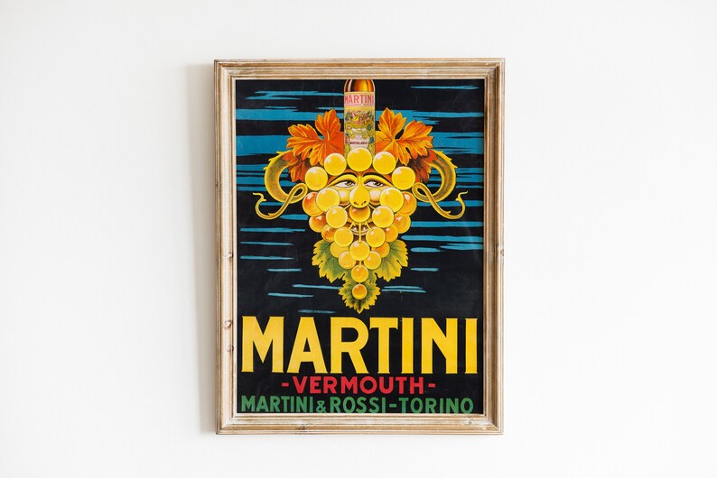 VINTAGE martini & Rossitorino Art Print Poster, 1900s French Antique
