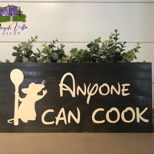 Kitchen cooking wood sign - hand painted home decor - Ratatouille cook - chef gifts - wedding anniversary birthday