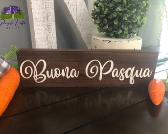 Buona Pasqua Sign: Hand Painted Italian Easter Decor