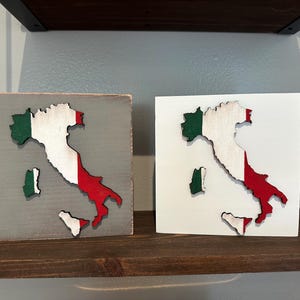 3D Italy Map Wood Block Sign: Italian Country Decor