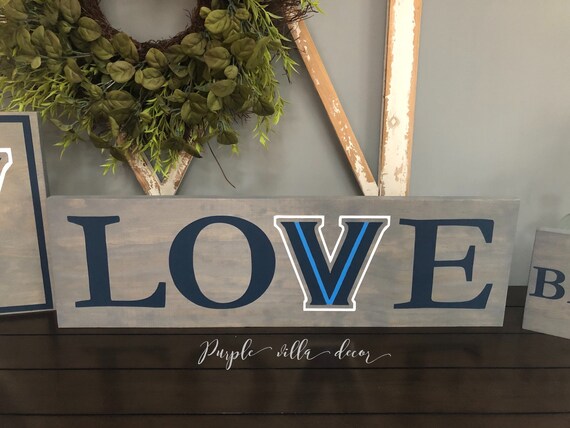 Love Villanova Wood Painted Sign Home Decor Nova Fan Wall - Villanova Home Decor Love Villanova Wood Painted Sign Home Decor Nova Fan Wall - Villanova Home Decor