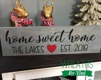 Hand Painted Family Name Sign – Personalized Home Decor, Established Date
