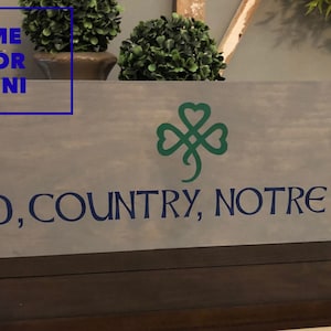 God Country Notre Dame - hand painted wood sign - mancave sports football fan - plaque gift free shipping