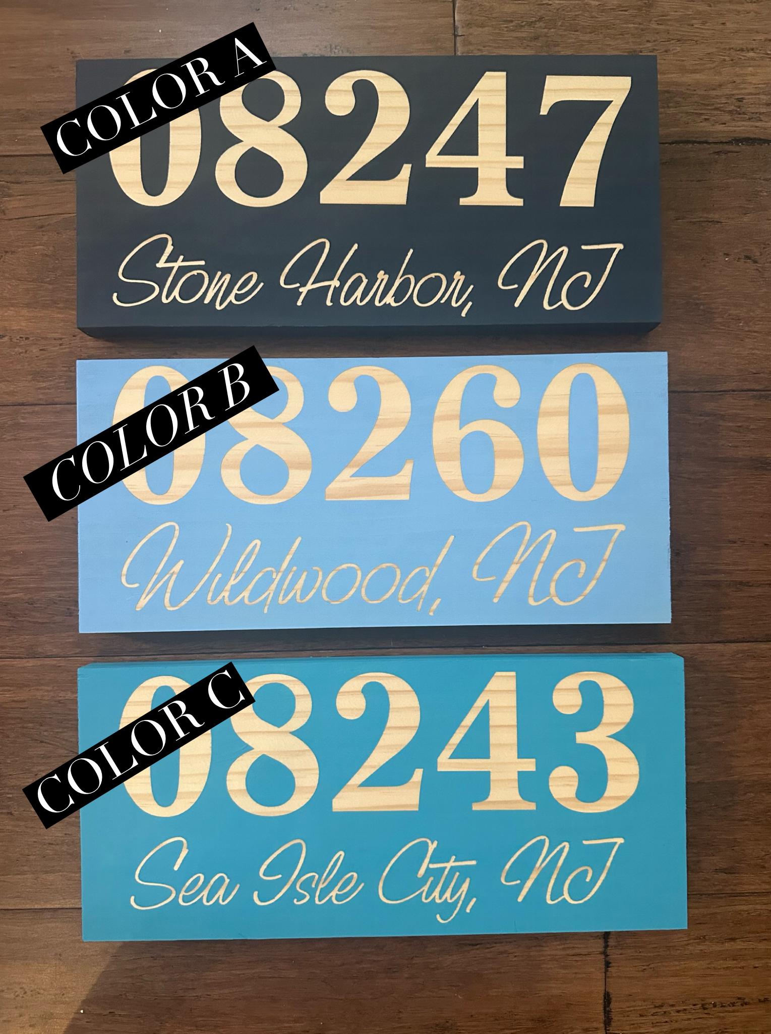 Centurion Area Code Sign Custom Painted Zip Code Sign: Jersey Shore Beach House Point City Solid ...