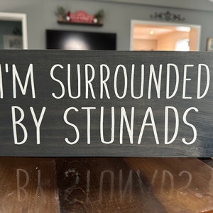 I’m surrounded by Stunads funny Italian saying  wood sign hand painted wood sign signs decor  home decor , custom signs free shipping