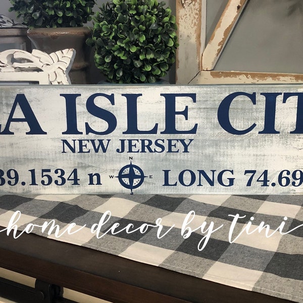 Hand painted Sea Isle City - Wildwood sign - jersey shore beach home sign - jersey shore house wood sign - wall plaque gift home decor any