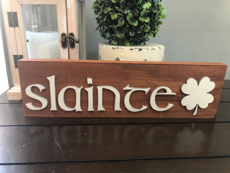 Slainte Irish Wood Sign 3D Ireland Health Cheers Housewarming New Home ...