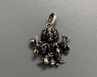 Hanuman pendant in sterling silver, panchmukhi Hanuman pendant, 5 face hanuman pendant, Vanara God pendant, Shiva's Avatar, 925