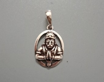 Hanuman pendant in sterling silver, Vanara God pendant, Shiva's Avatar, 925, Hanuman's Bust, 925