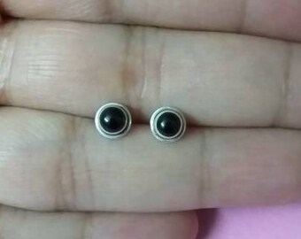 Black Onyx Stud, Black Onyx Studs, Sterling Silver Studs, Onyx Stud Earrings, Minimal Studs, Simple Stone Studs