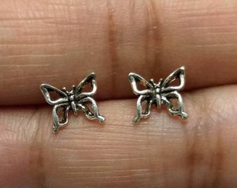 Butterfly Stud Earrings, Sterling Silver Studs, Butterfly Studs, Cute Stud Earrings, Minimal Studs, Sterling Studs, 20g