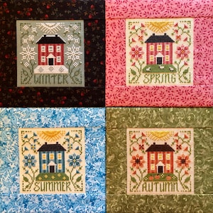 Seasonal Square Series - Autumn, Winter, Spring & Summer Cross Stitch Patterns
