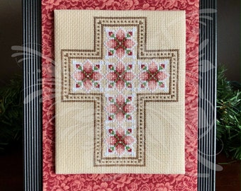 Floral Cross Cross Stitch Pattern