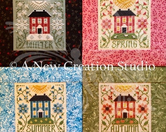 Seasonal Square Series - Autumn, Winter, Spring & Summer Cross Stitch Patterns
