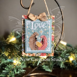 Love Has Come Nativity Cross Stitch Ornament Pattern