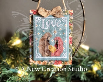 Love Has Come Nativity Cross Stitch Ornament Pattern