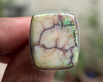Monarch Opal Ring – 925 Sterling Silver, Handmade Boho Statement Jewelry