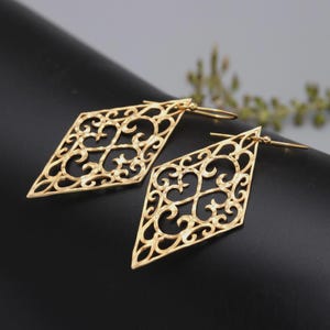 Bold Handmade Gold Plated Silver Earrings | 925 Sterling Silver | Ethnic Statement Jewelry