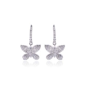 Moissanite Butterfly Drop Earrings | 925 Sterling Silver Dangle Earrings | Diamond Look Jewelry image 3
