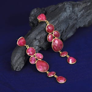 925 Sterling Silber Rubin Ohrringe