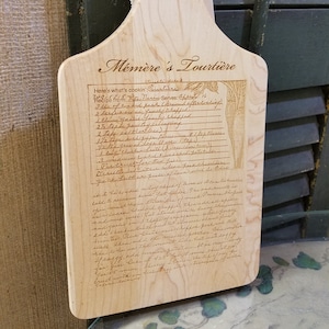 Placa de corte personalizada - Cartão de receita para escrita à mão personalizada - Presente de casamento personalizado - Presente de cozinha - Presente de família