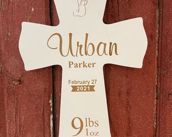 Personalized Laser Engraved Cross – Baby, Baptism, Wedding Gift