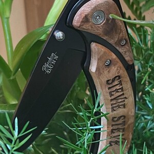 Custom Engraved Locking Pocket Knife - Great Christmas Gift for Men or Hunters - Personalized Dad Gift - Unique Man Gift - Groomsmen gift