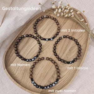 Personalized men's bracelet | Dad bracelet | Personalized bracelet for dad | with sandalwood beads image 4